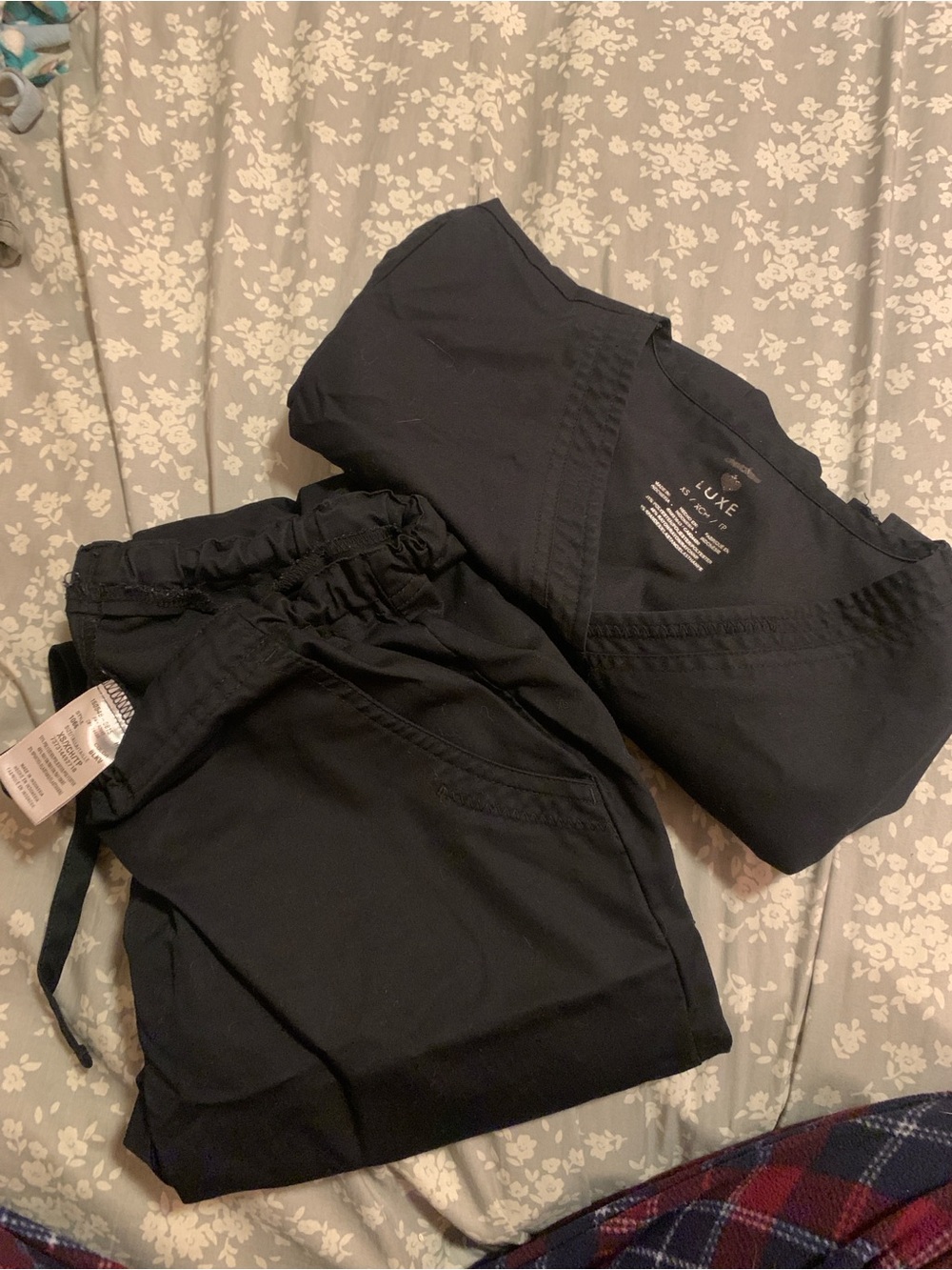 Luxe black scrub set